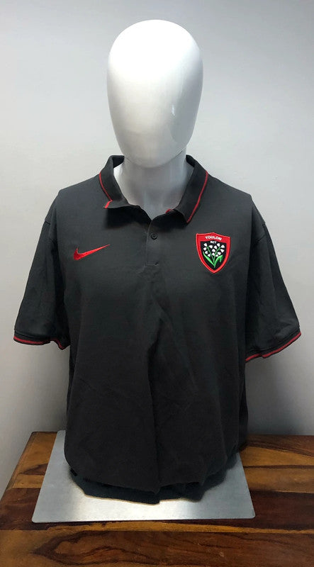 Toulon Rugby Polo Shirt - Matt Black - XXL