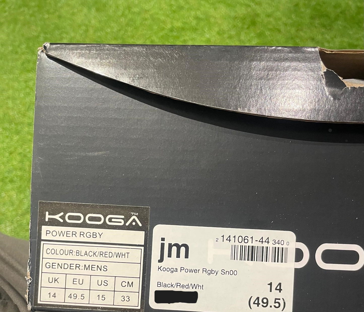 KOOGA Power Rugby Boots - UK size 14 - Black