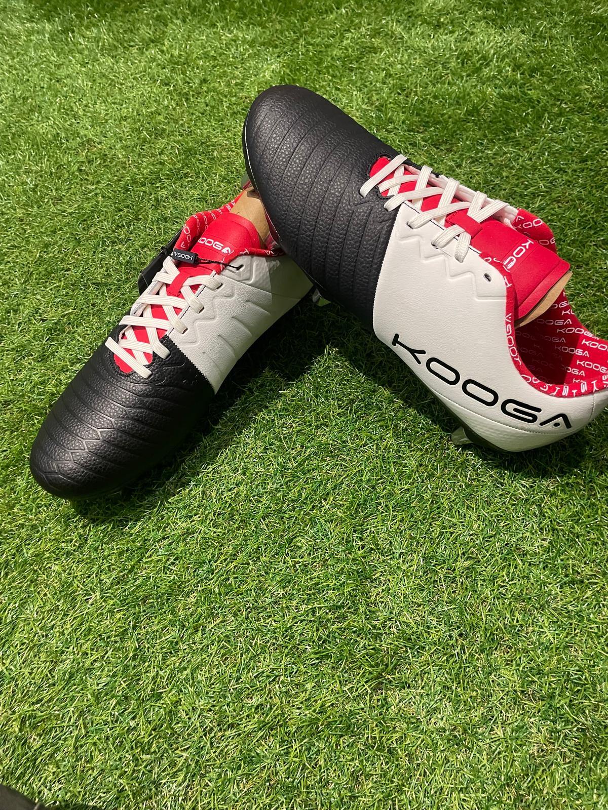 KOOGA Power Rugby Boots - UK size 11 - White / Black / Red