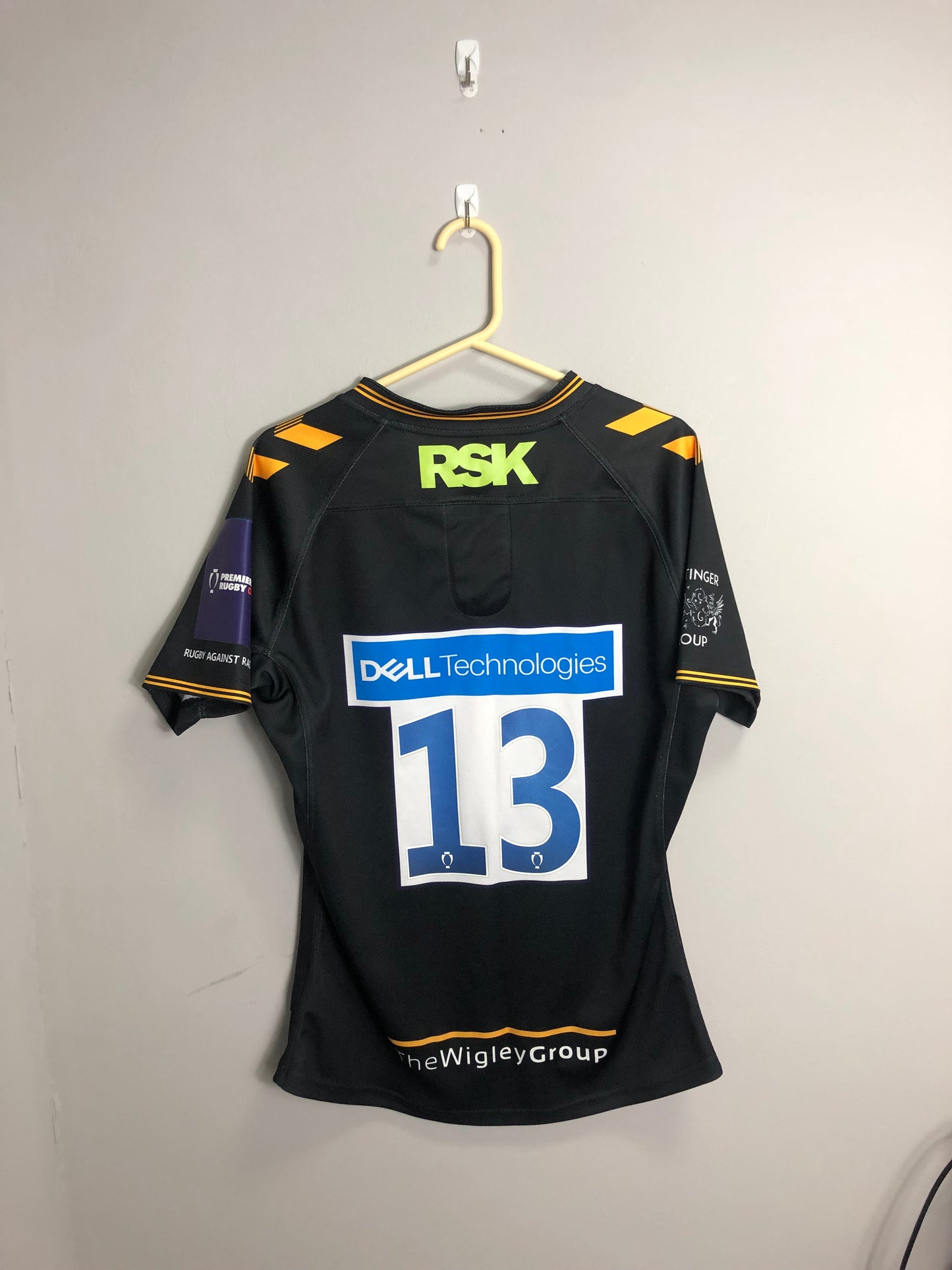 Wasps Rugby Match Worn Shirt #13 - 44” Chest - XL - Premiership Cup