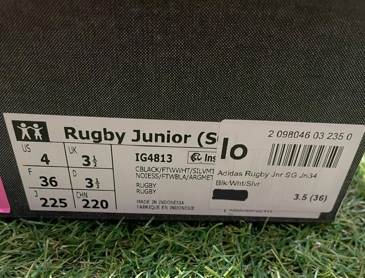 Adidas Junior Rugby Boots SG - UK size 3.5